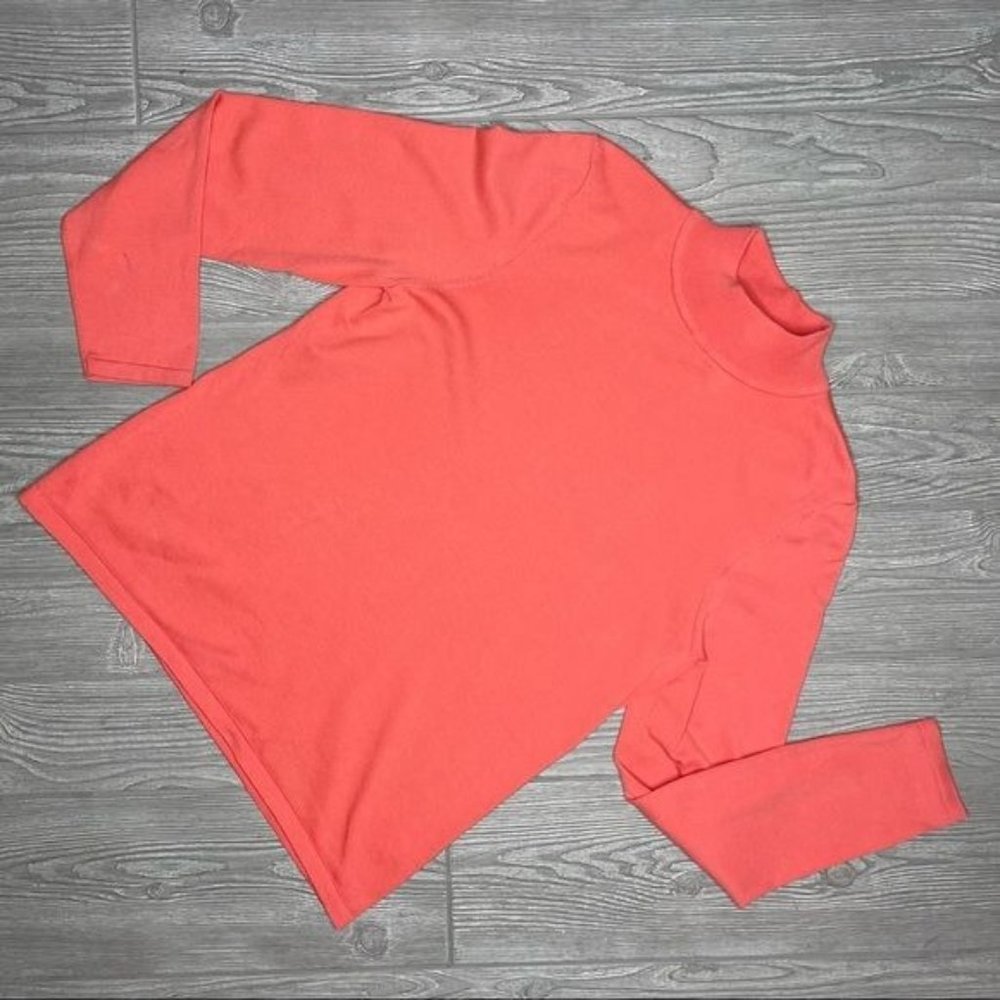Pendleton Long Sleeve Sweater Salmon High Neck Turtleneck Shirt Size Medium Peti
